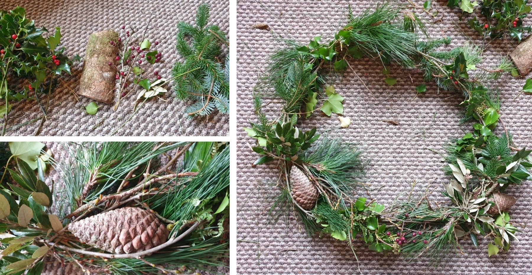 How to make a wreath from natural, foraged foliage.