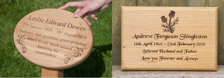 Wood memorials for home