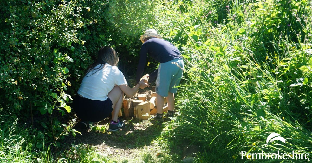 Building log pile for wildlife